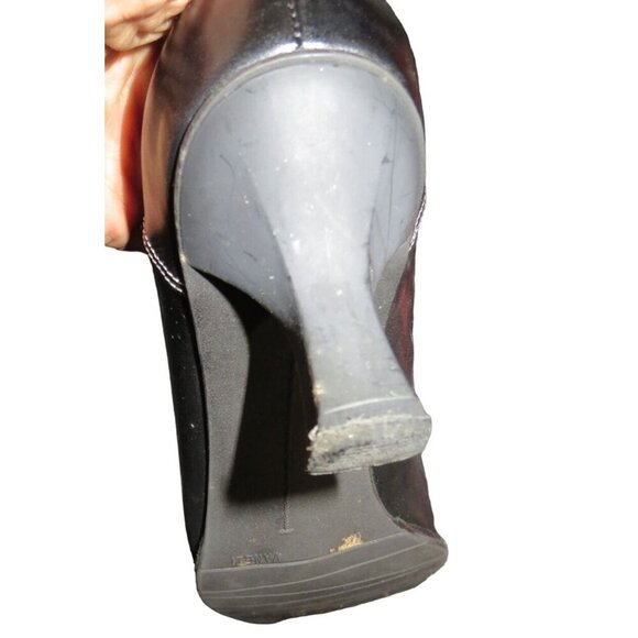 Vaneli Gelise Black Italian Calf Leather Square Toe Bow Embellished Loafer sz 8 - Picture 8 of 14